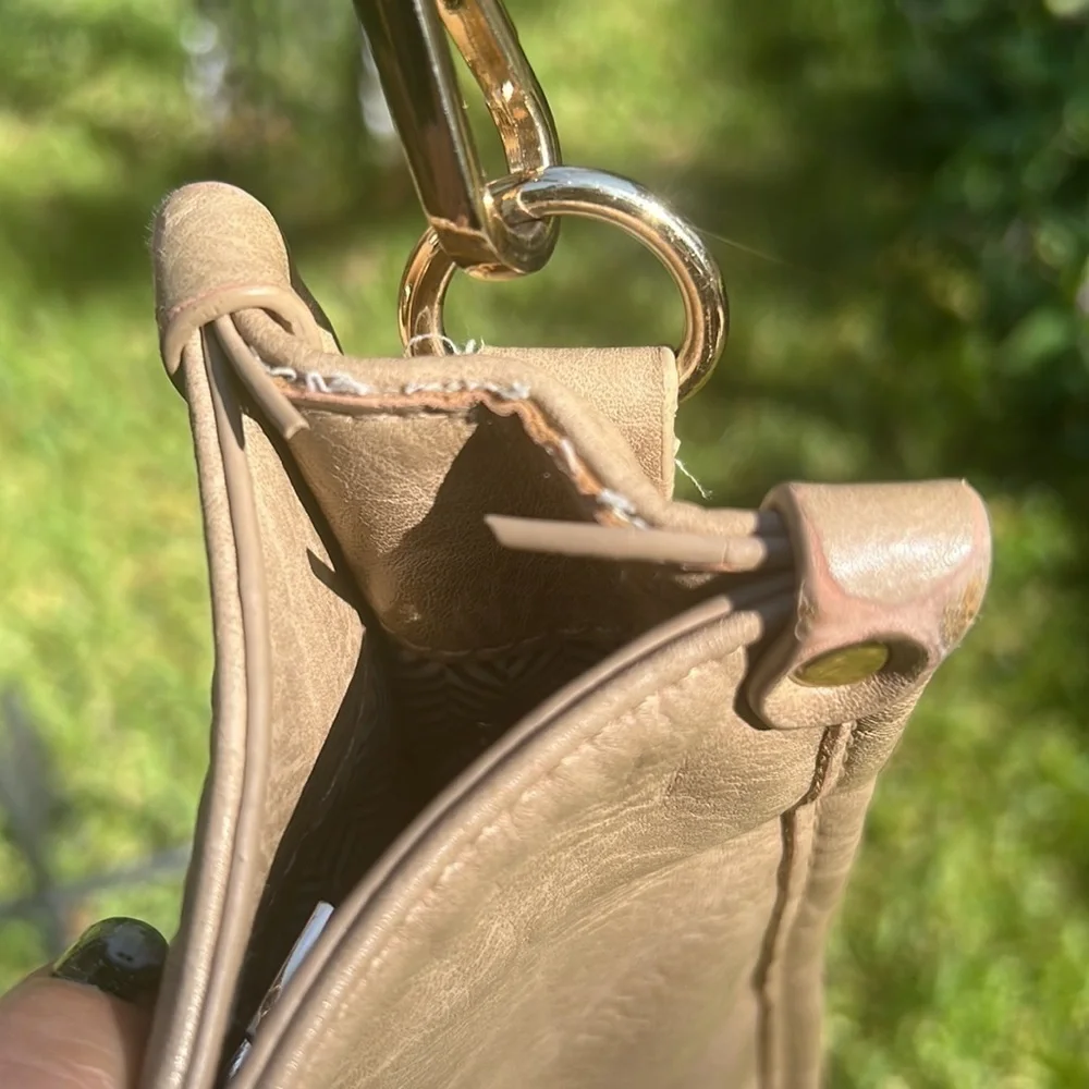 Vegan Leather Crossbody w/ Guitar Style Strap